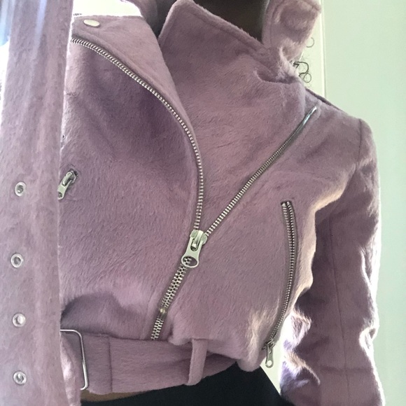 SOLD Pink Fur Motto / Biker Jacket - Picture 6 of 8